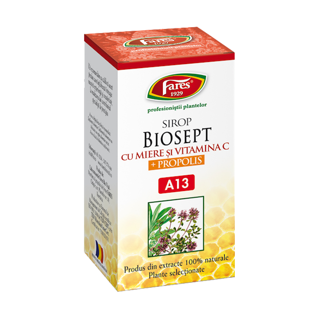 Biosept cu miere și propolis, A13, sirop, 100 ml